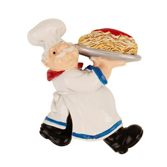 1 Resin Fridge Magnet FREE SHIPPING FAT CHEF WITH NOODLES 2.5" x 3"